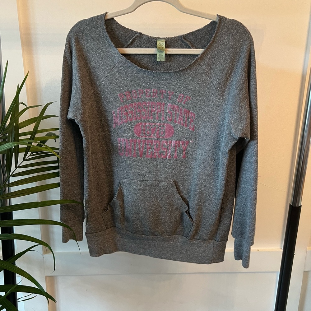 Mississippi State University Distressed Crew Neck Sweatshirt